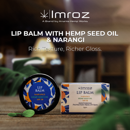 IMROZ LIP BALM WITH HEMP SEED OIL & NARANGI