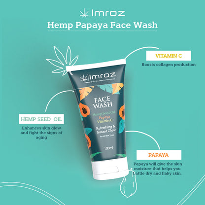 IMROZ FACE WASH WITH HEMP SEED OIL & PAPAYA